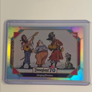 Topps Disneyland 70 Singing Pirates Collectible Card - Holographic Blue